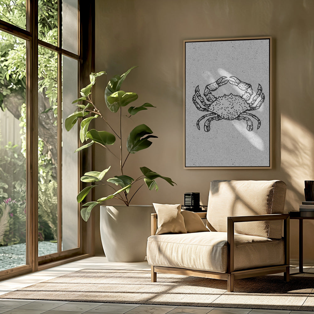 Zwart-witte krab | Poster