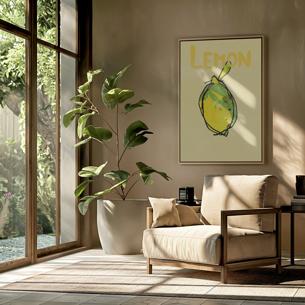 Gele en groene citroen | Poster