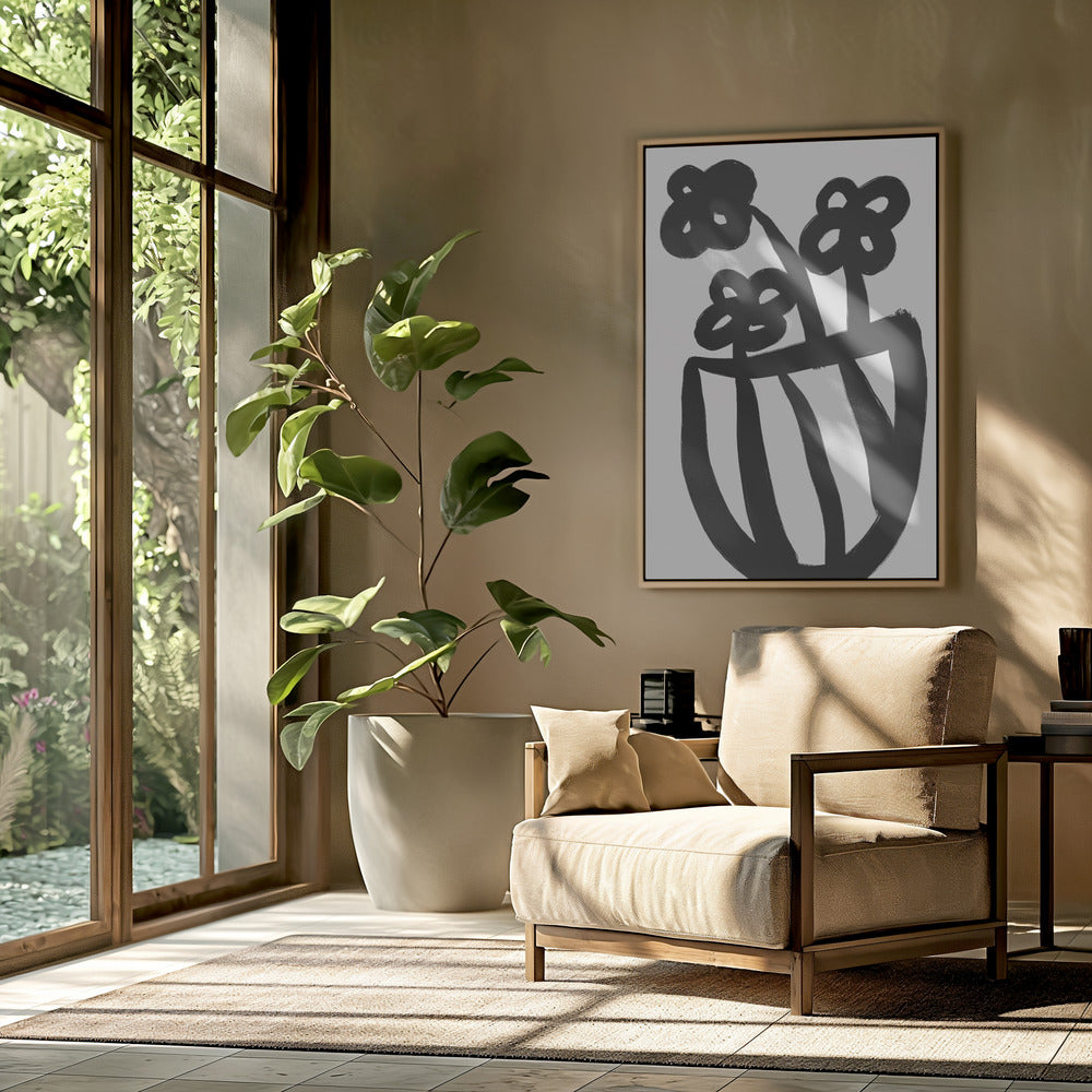 Opvallende bloemen in vaas | Poster