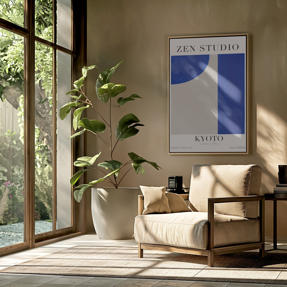 Kyoto Blauwe Harmonie | Poster