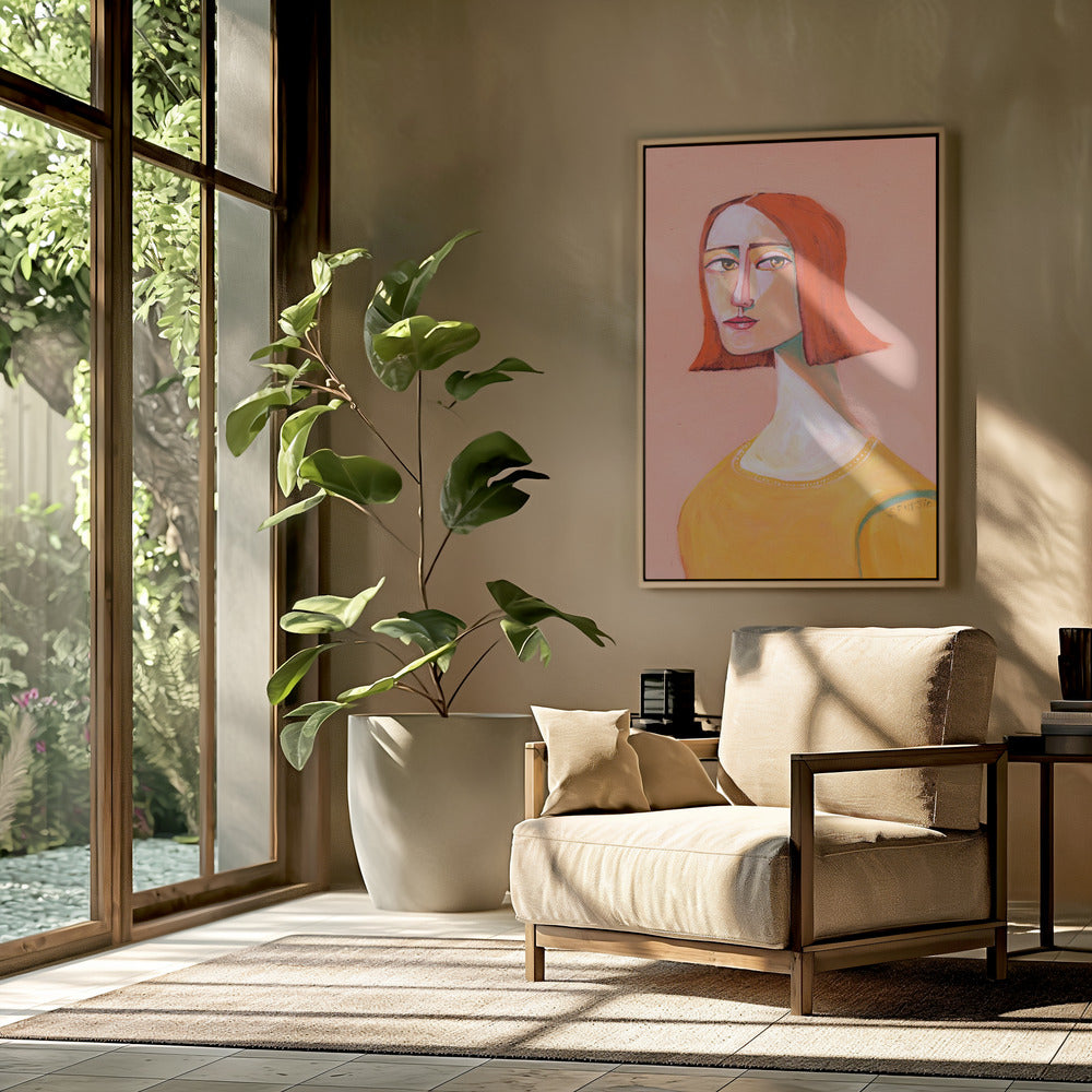Roodharige dame met de look | Poster