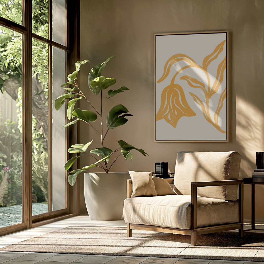 Gouden bloesemsilhouet | Poster