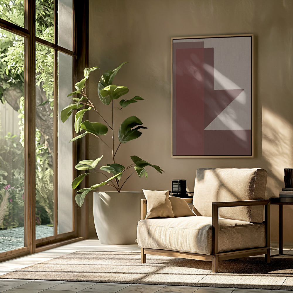 Rode geometrische compositie | Poster