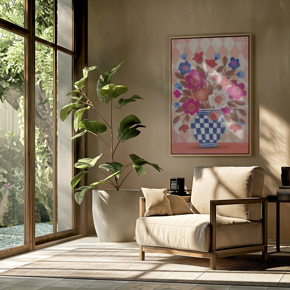 Vase Flowers Brights & Blues | Poster