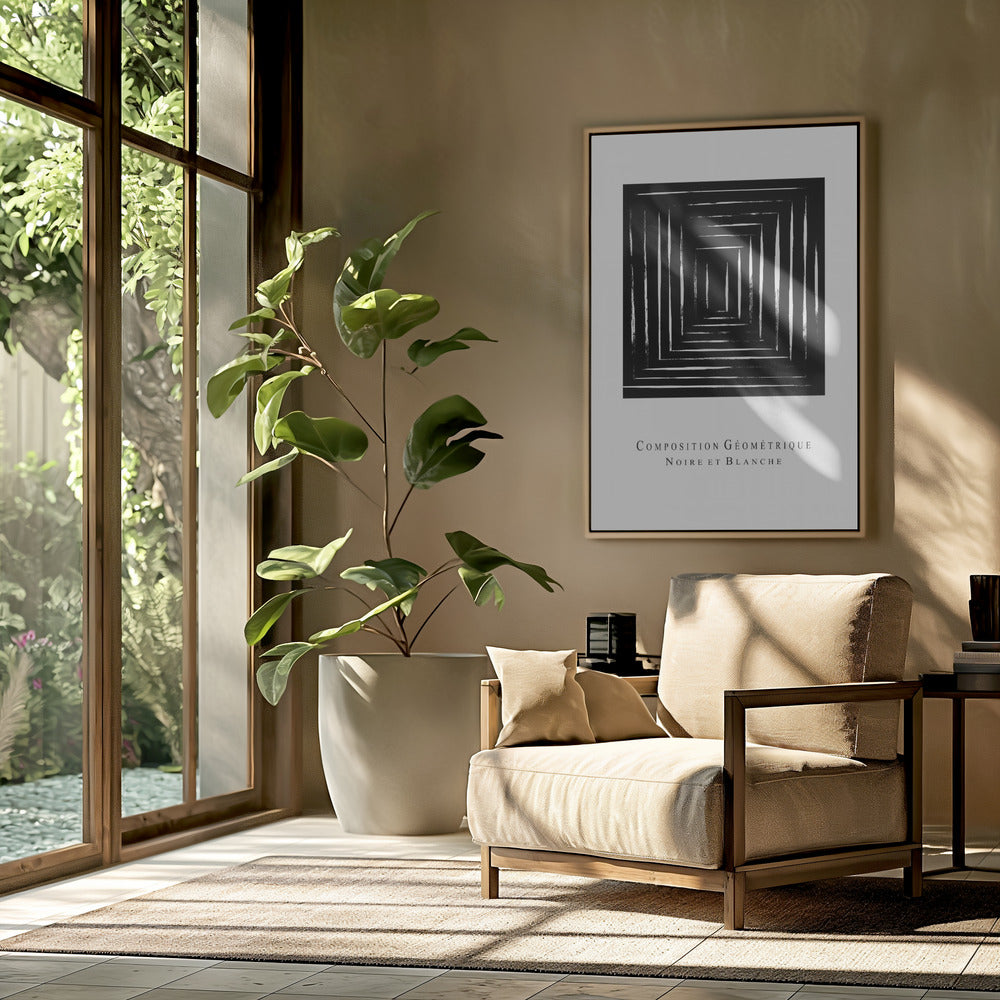 Compositie Géométrique Noire et Blanche | Poster