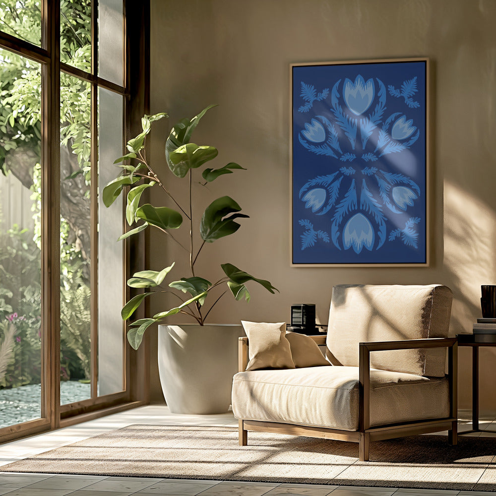 Grafische bloemen, lichtgevende tulpen | Poster