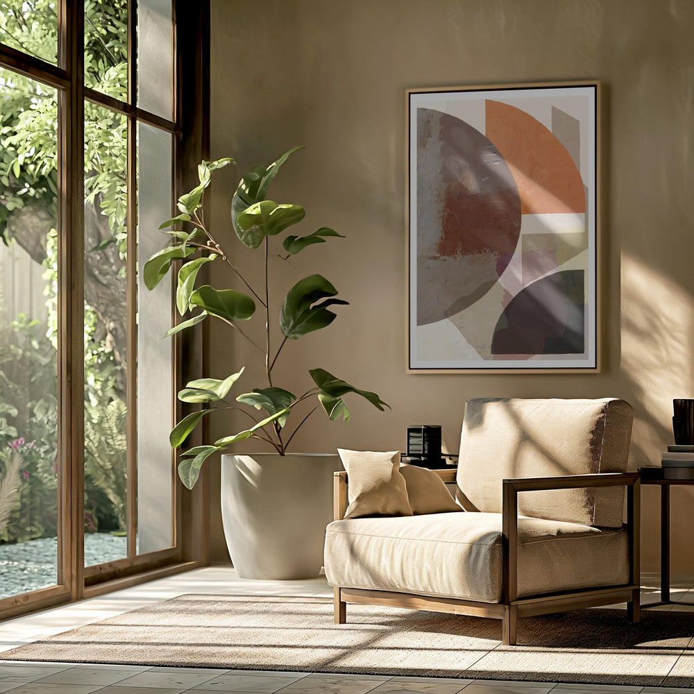 Gedurfde geometrische vormen en aardse tinten | Poster