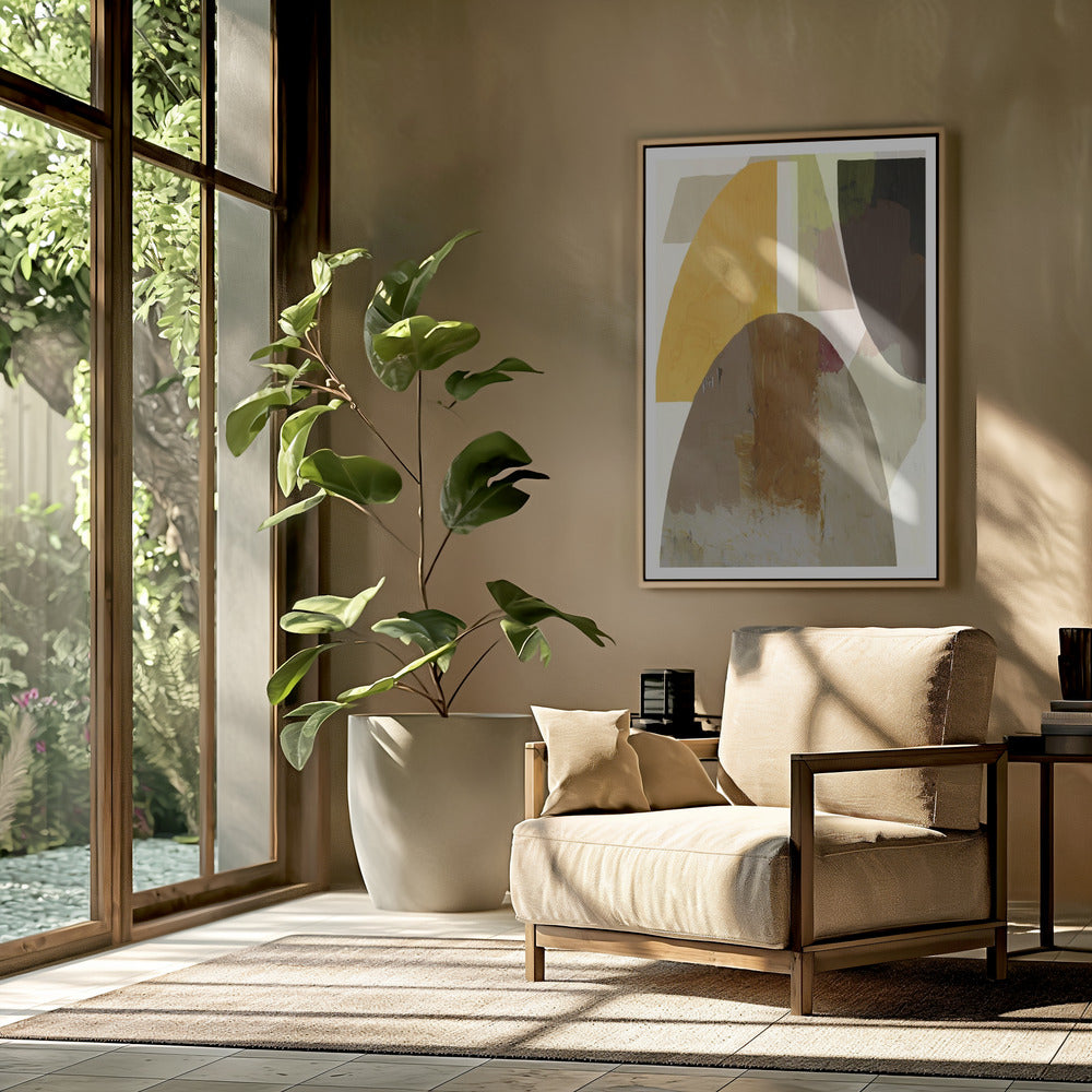 Gedurfde geometrische vormen in aardse tinten | Poster