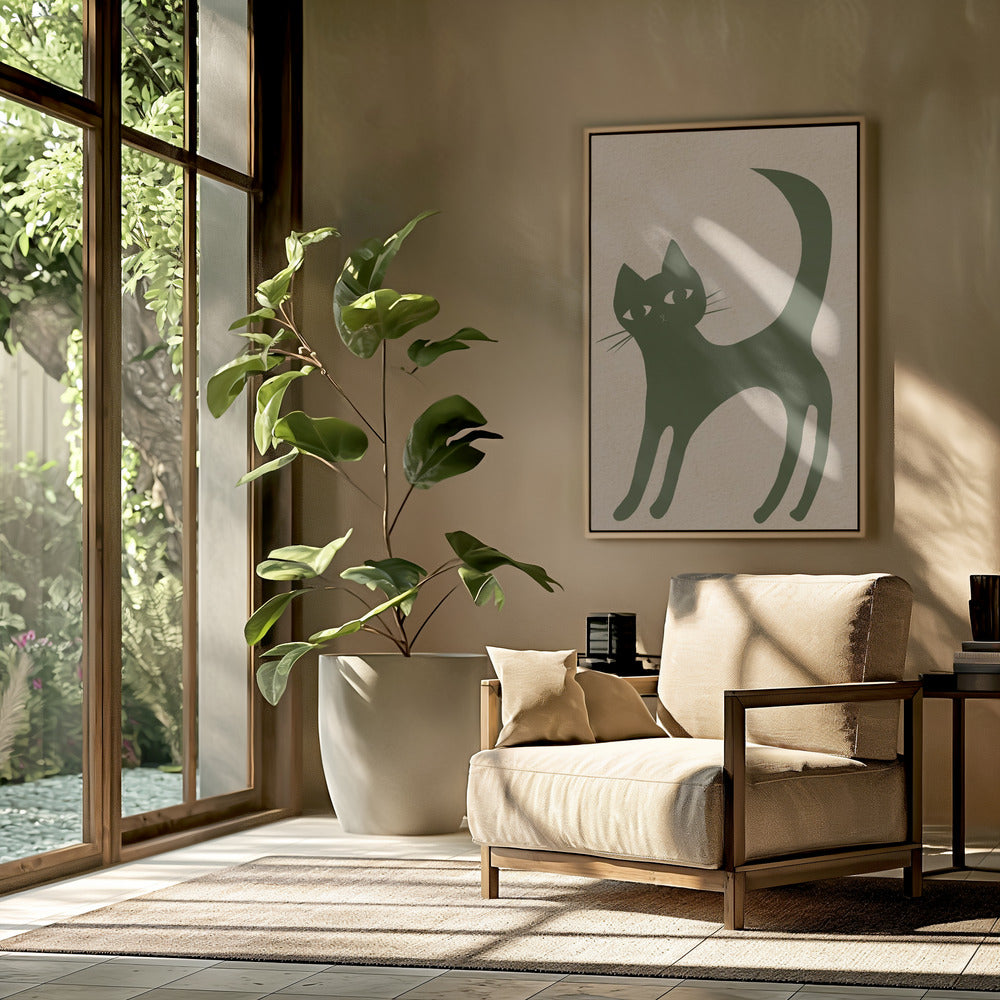 Groene kat | Poster
