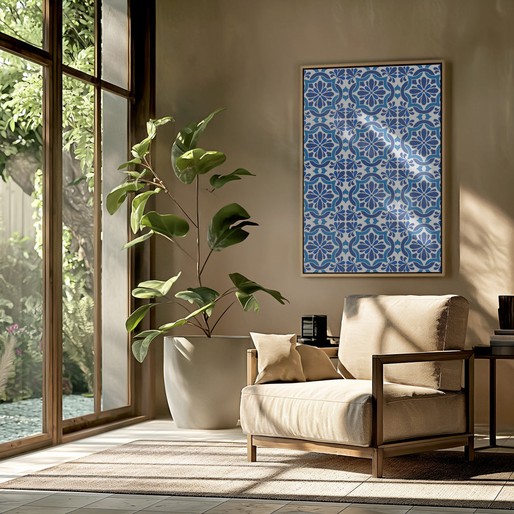 Azulejos Azules Oscuros | Poster
