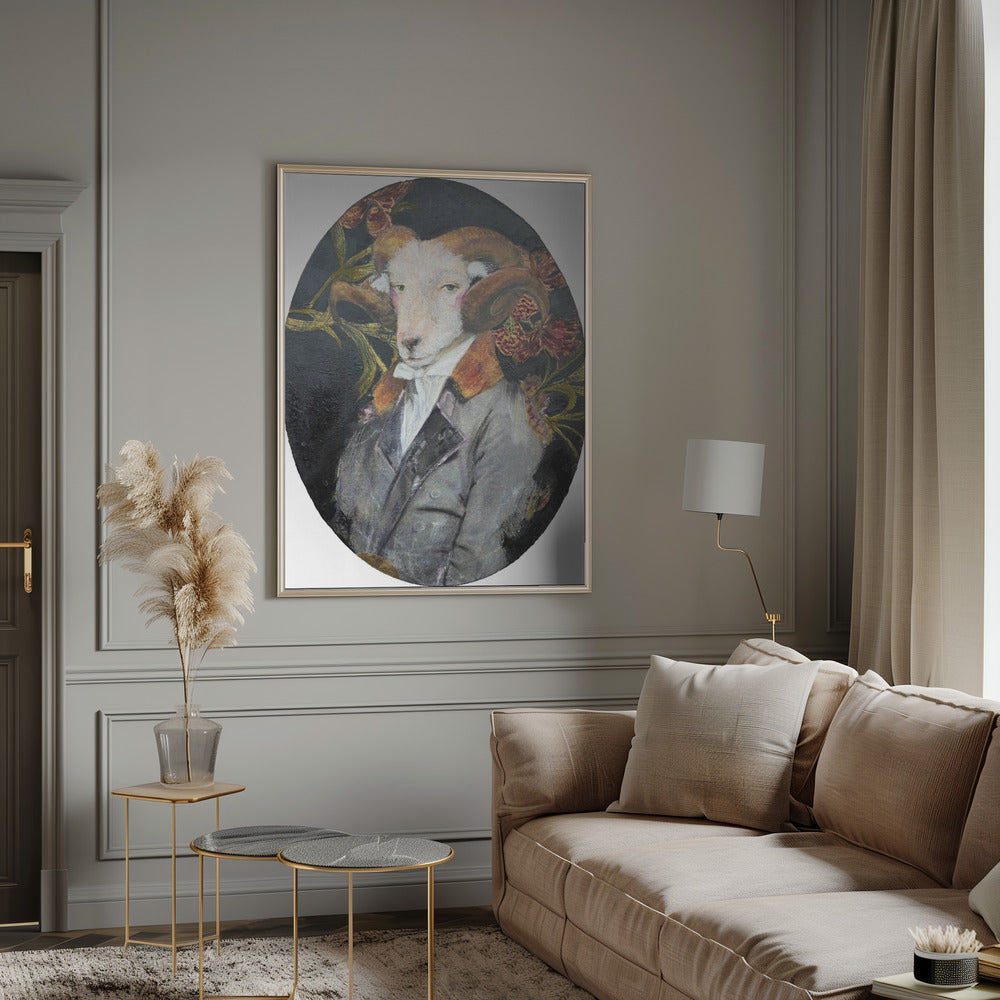 Portret van een koninklijke ram | Poster