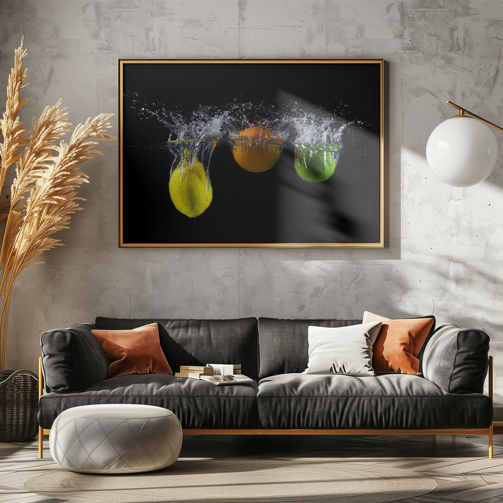 Driedubbele citrus splash | Canvas