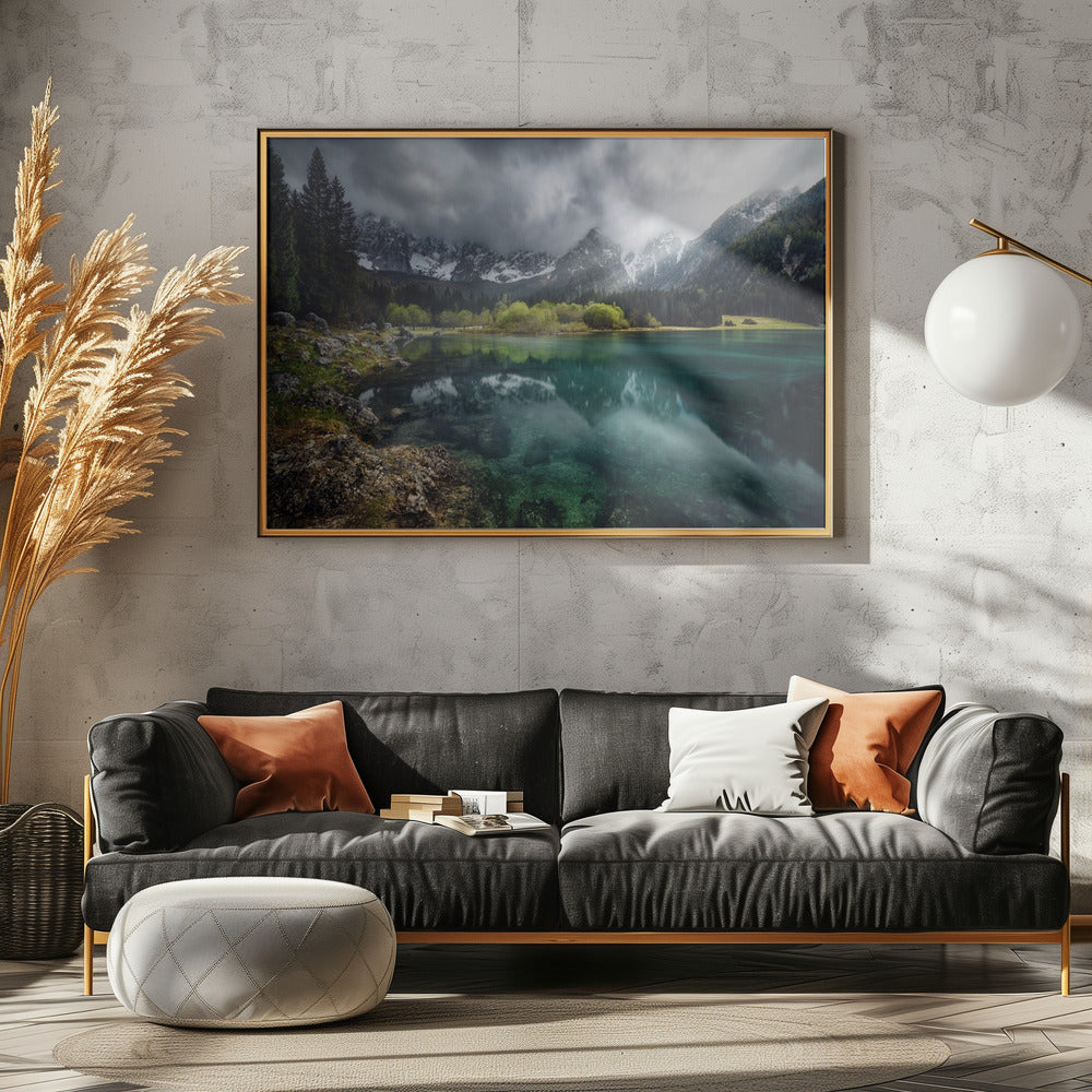 Turquoise blauw. | Canvas