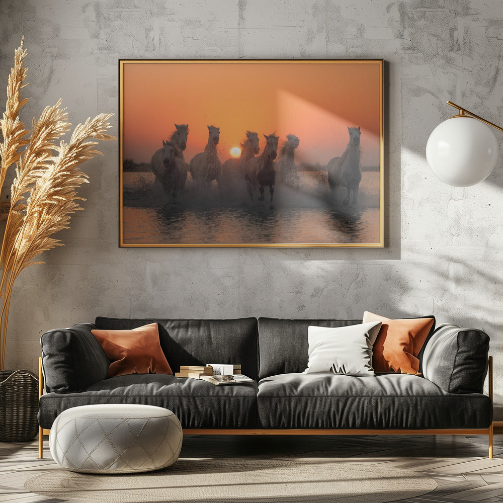 Zonsondergang in de Camargue | Poster