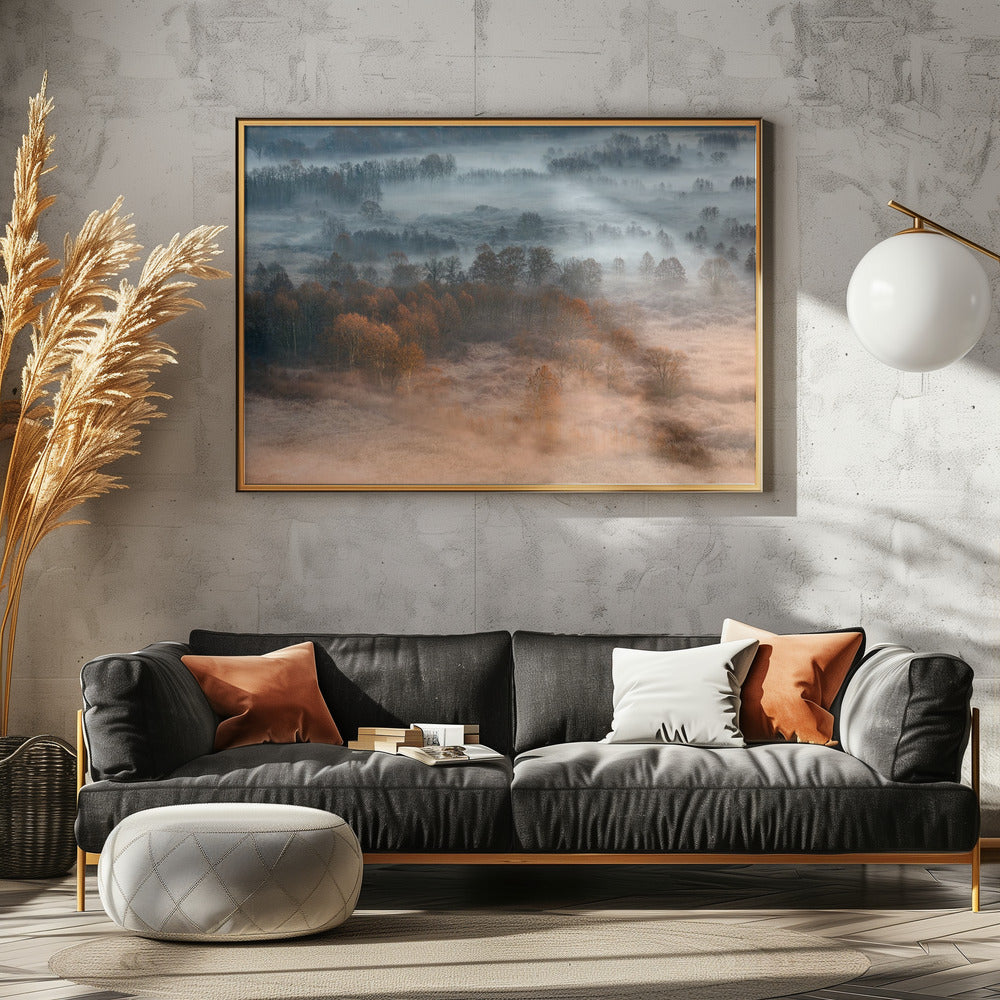 Mistige herfstdageraad | Poster
