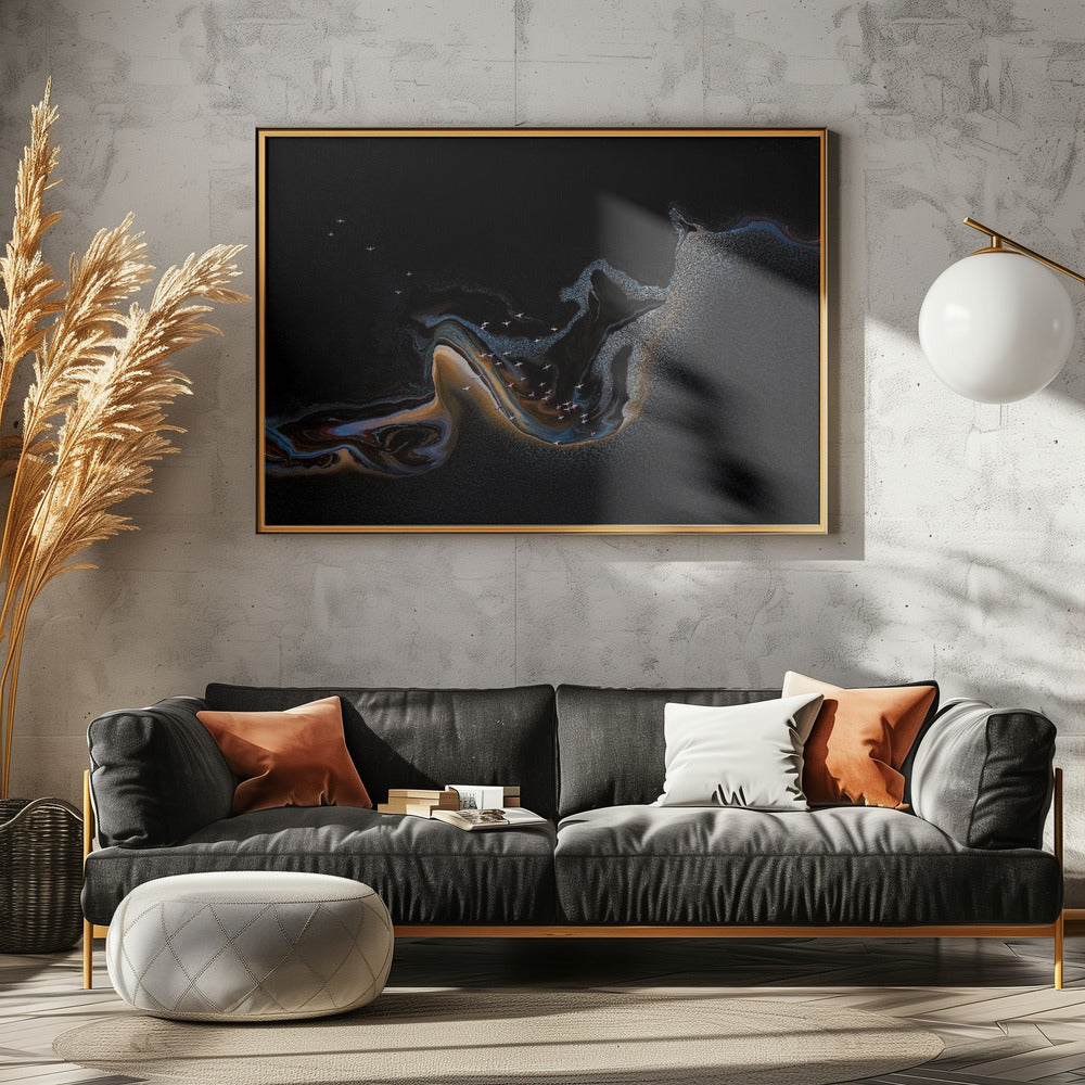 Flamingo over het meer | Poster