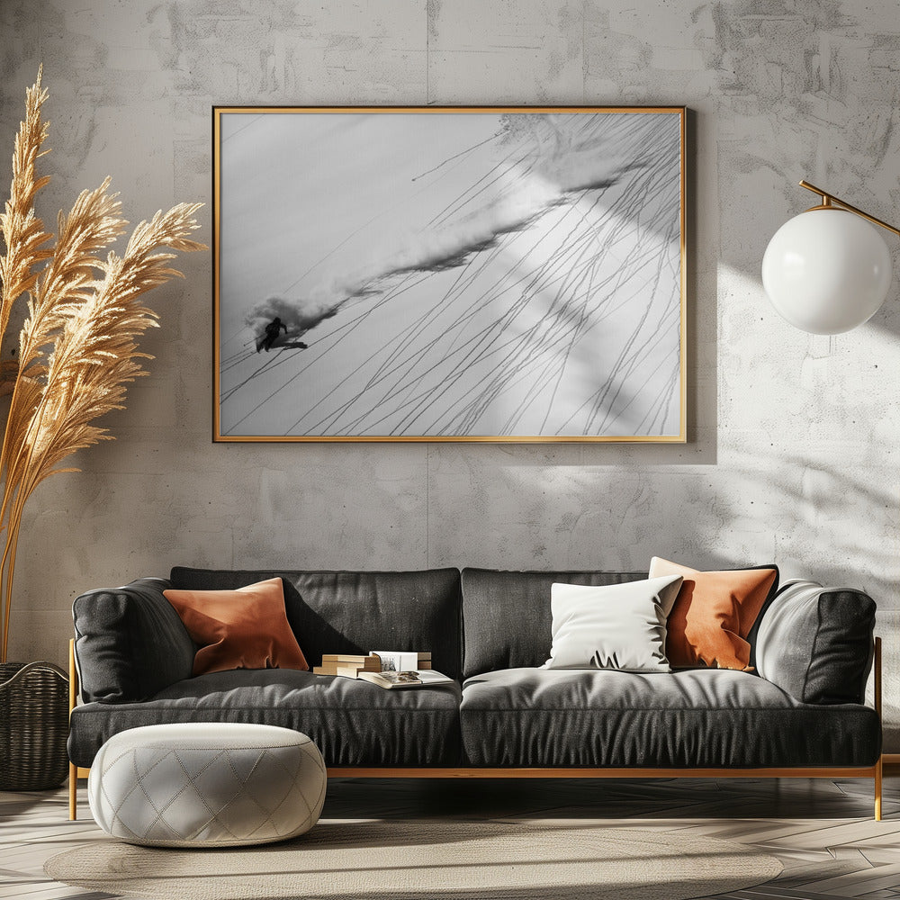 Skiën in de poedersneeuw | Poster