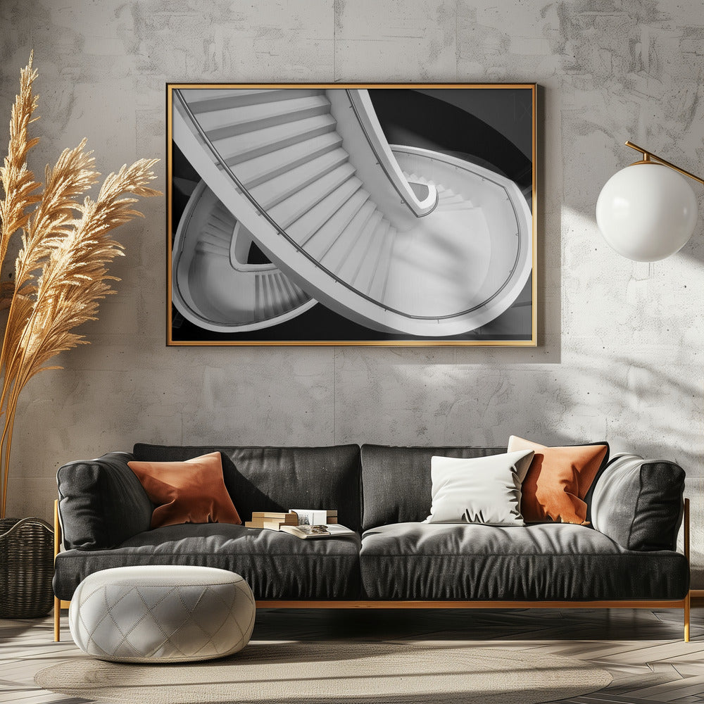 Zwart-wit trap | Poster