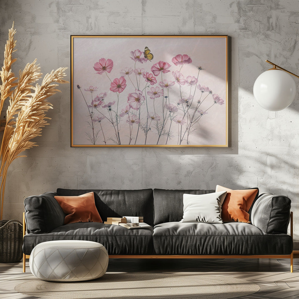 Kosmos en Vlinder | Canvas