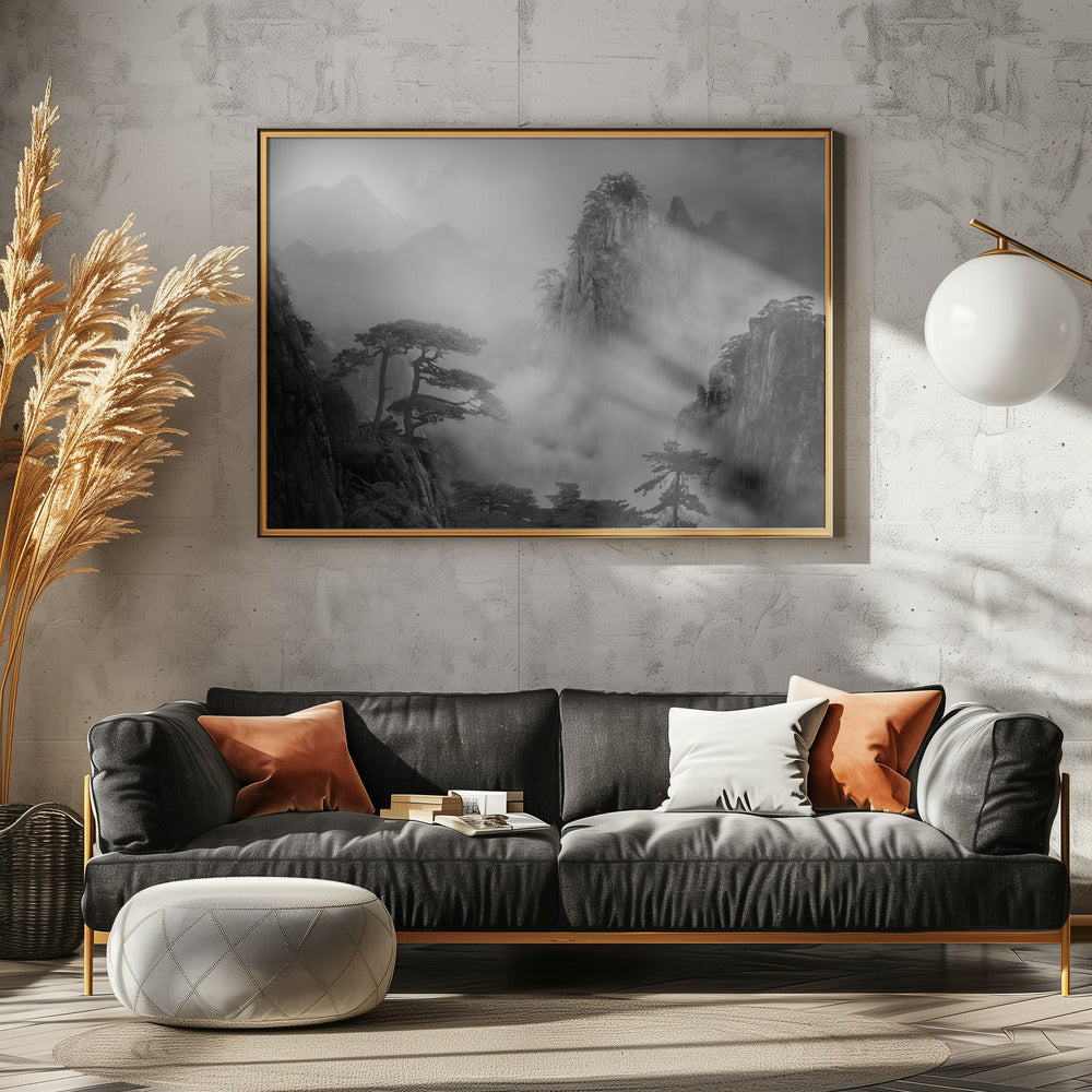 Huang Shan in de mist | Poster
