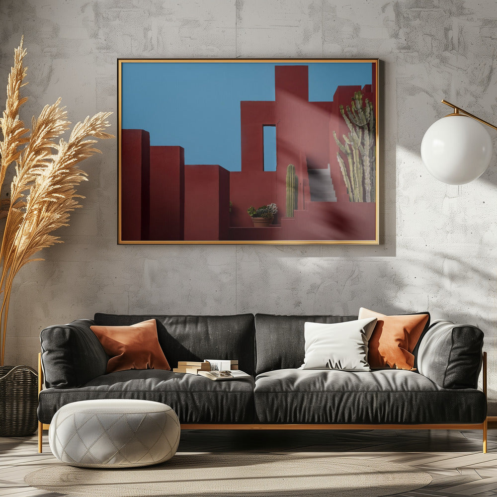 Muurschildering Rood #15 | Canvas