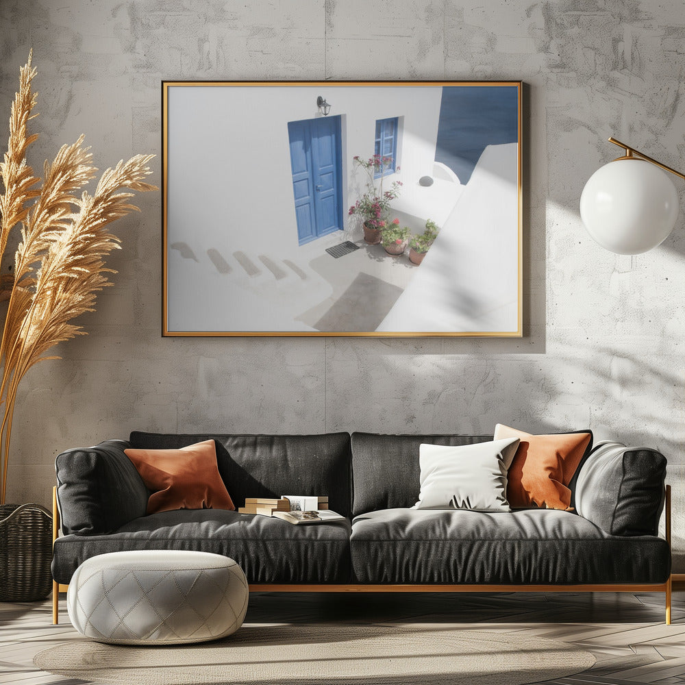 stappen naar blauw | Canvas
