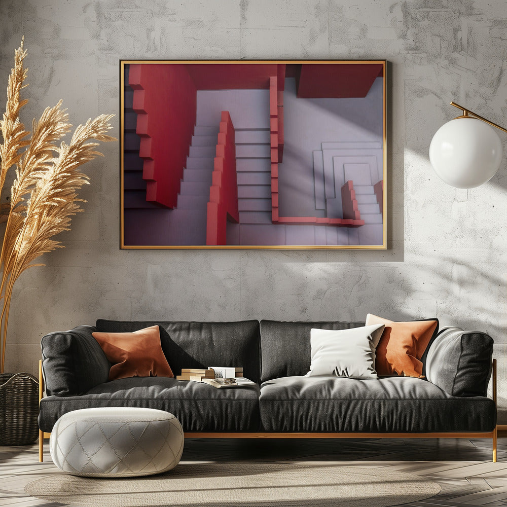 Muurschildering Rood #16 | Canvas