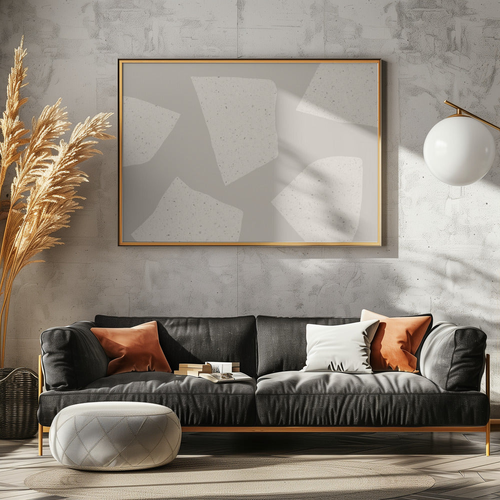 Onregelmatige lichtbeige vormen | Poster