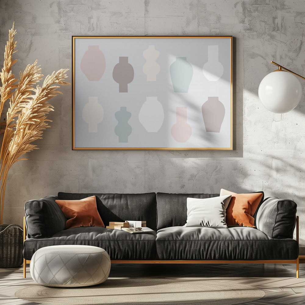 Abstracte vazen pastel | Canvas
