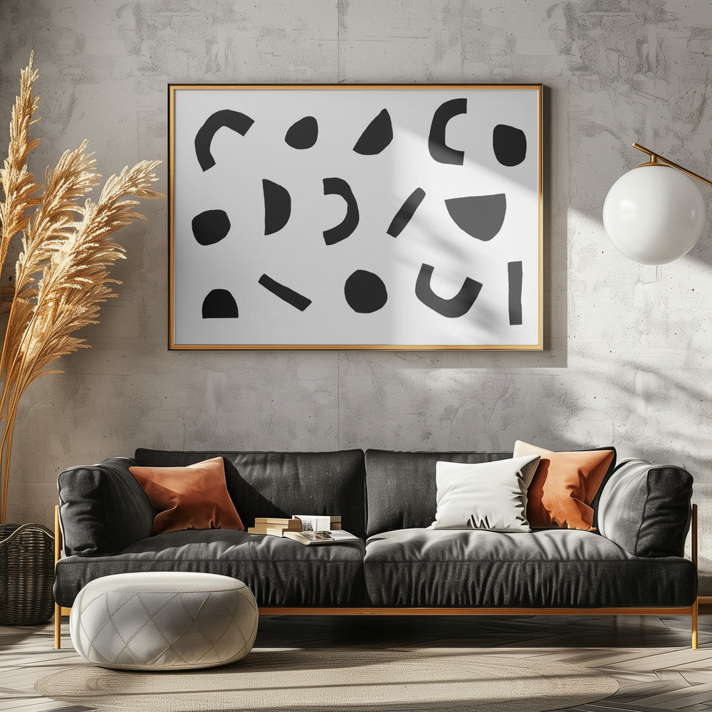 Zwarte geometrische vormen | Canvas