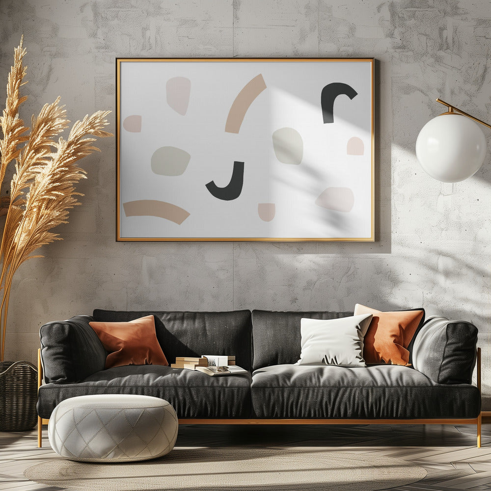 Organische vormen en neutrale tinten | Canvas