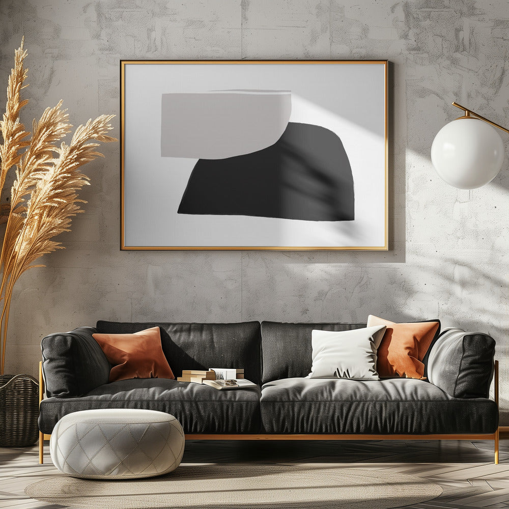 Monochrome organische vormen | Poster