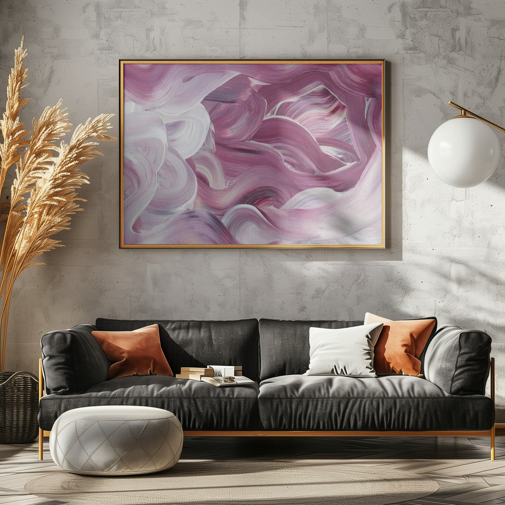 Expressive Pink and White Brushstrokes | Canvas