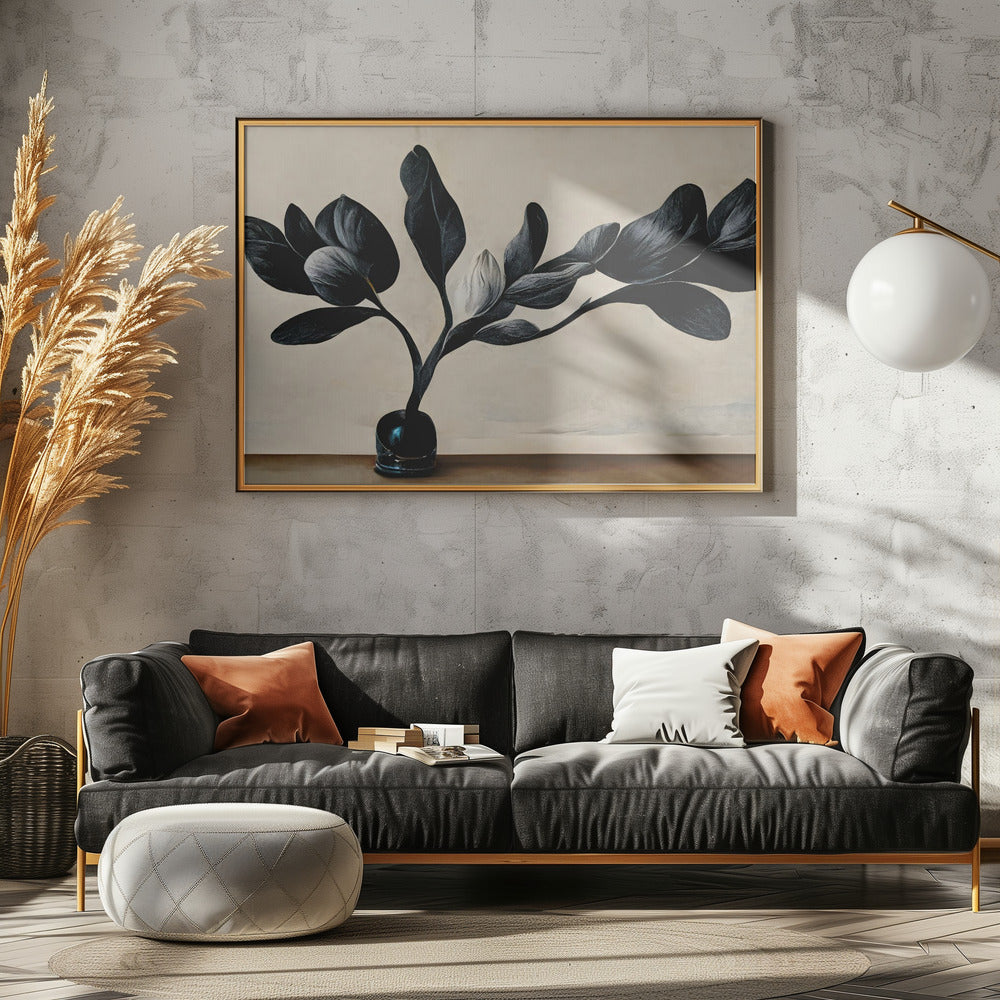 Zwarte Magnolia | Canvas