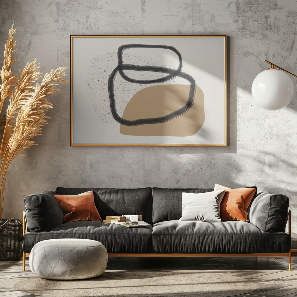 Organische vormen en aardse tinten | Canvas