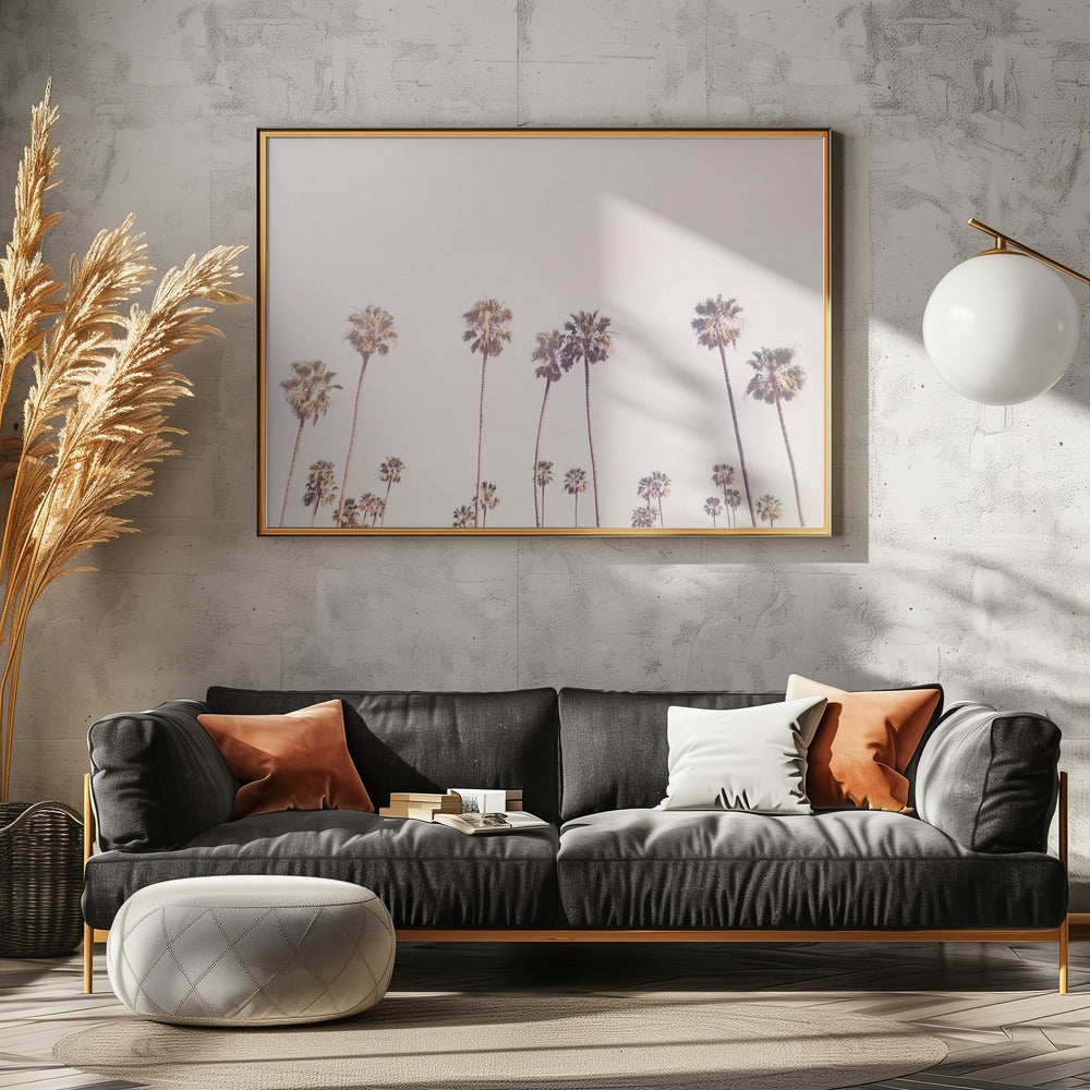 Zonnige Californische palmbomen | Canvas