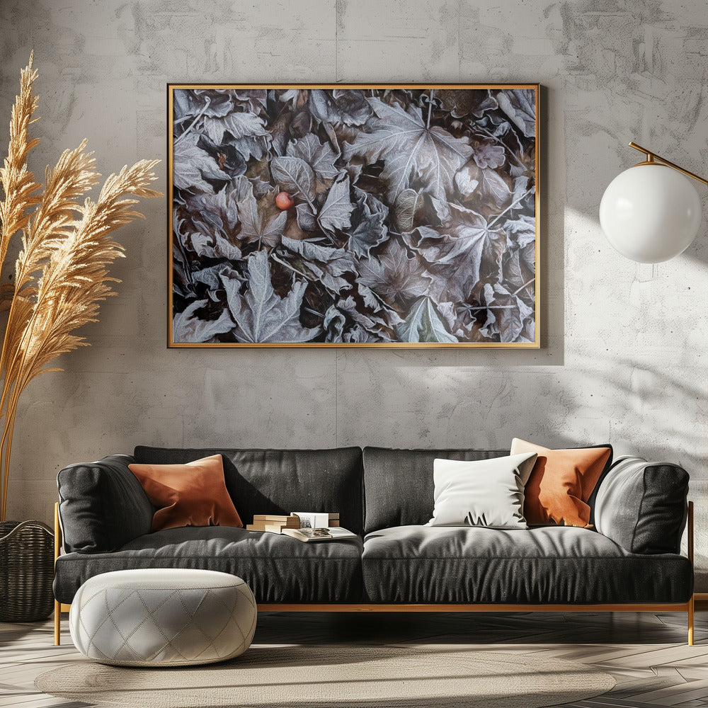 Bevroren bladeren | Canvas