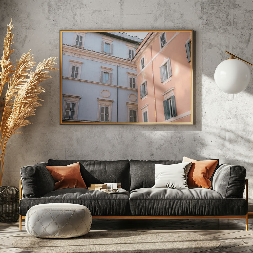 Trastevere in lila en roze | Canvas