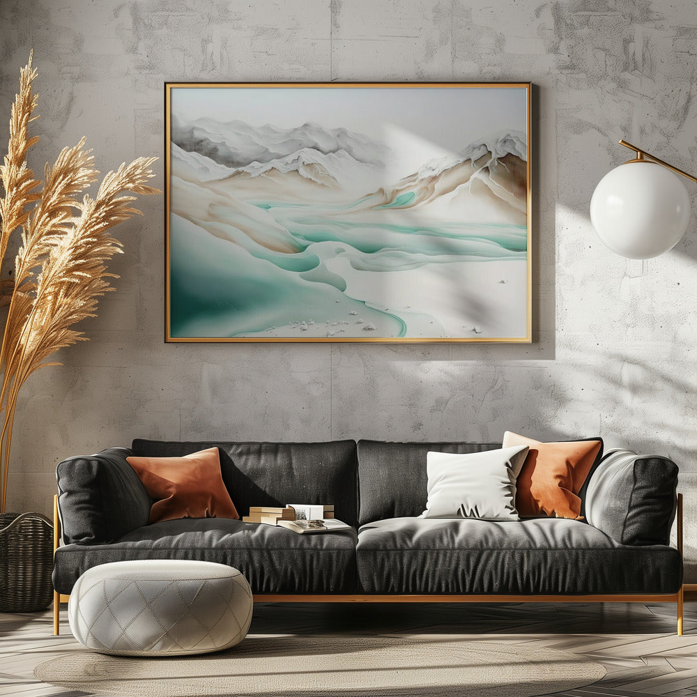 Rustige Alpenstroom | Canvas