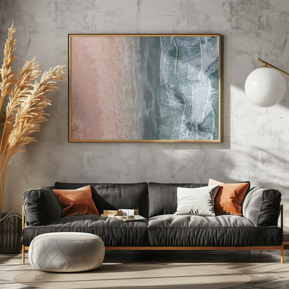 Roze en blauwe kust | Canvas
