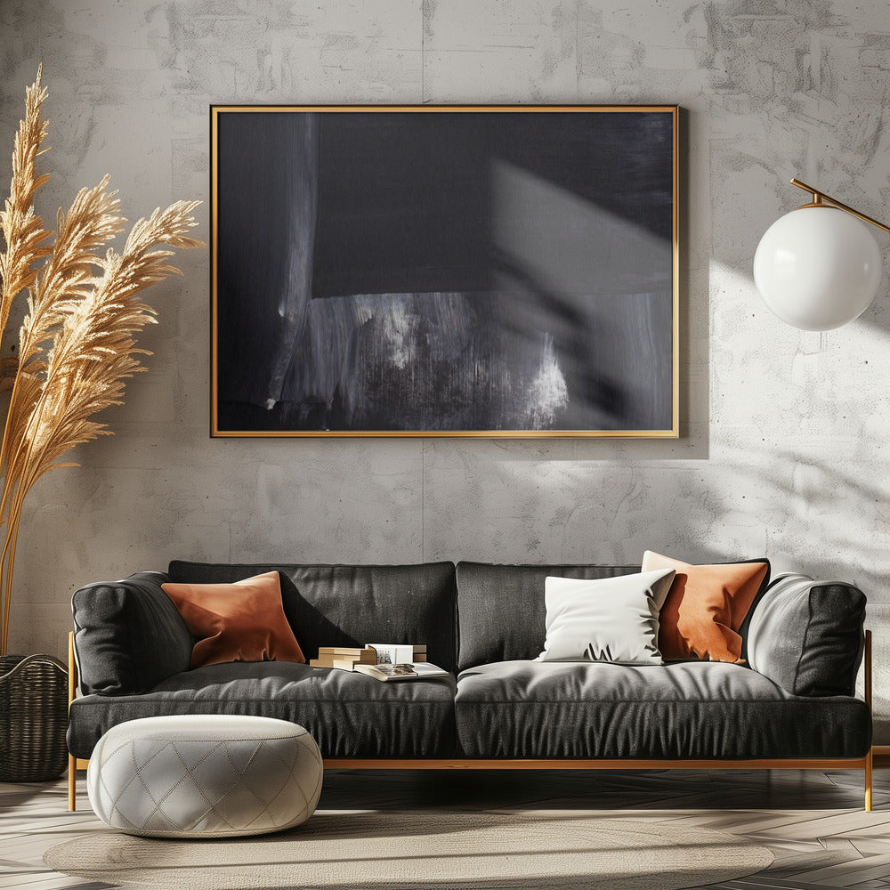 Monochrome tinten met vegende penseelstreken | Poster