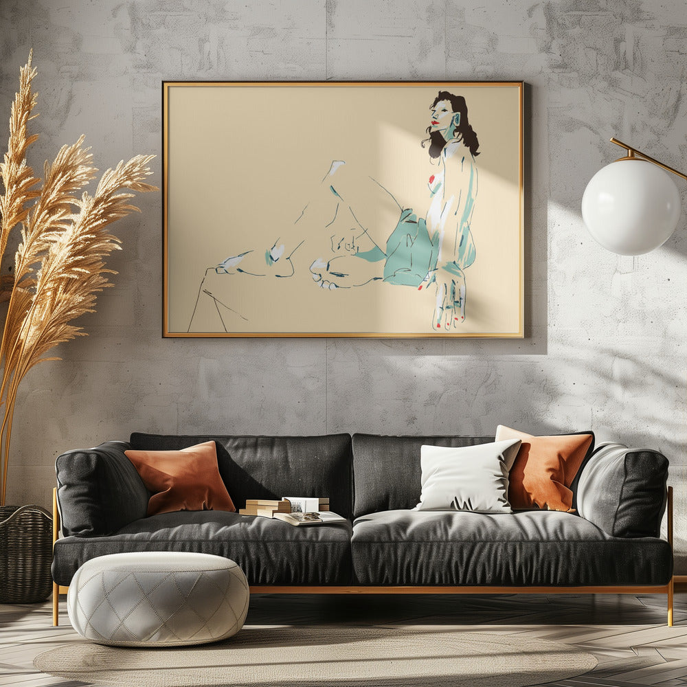 Meisje zittend | Canvas