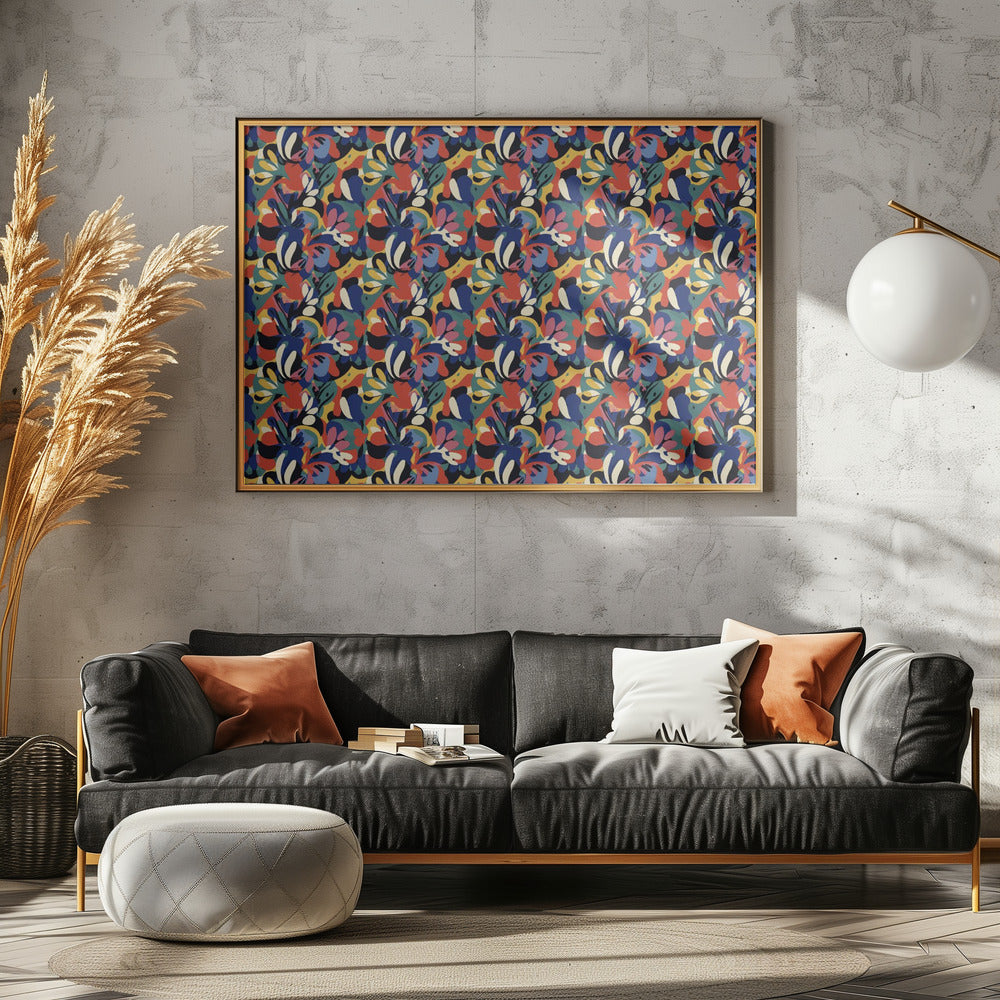 Levendige bloemengolven | Canvas
