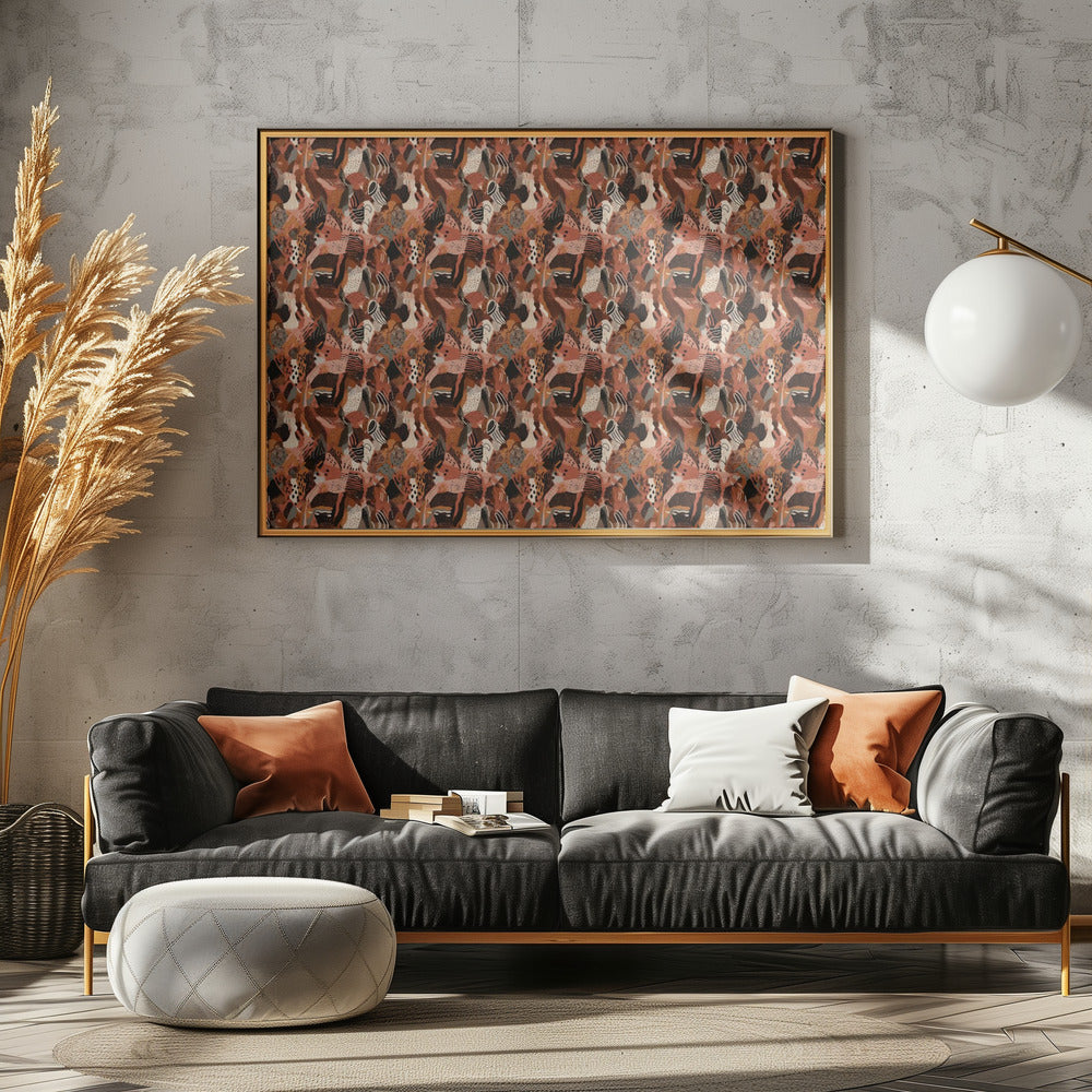 Karmozijnrood mozaïek | Canvas