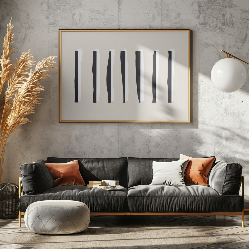 vertical Black And White Stripes | Canvas