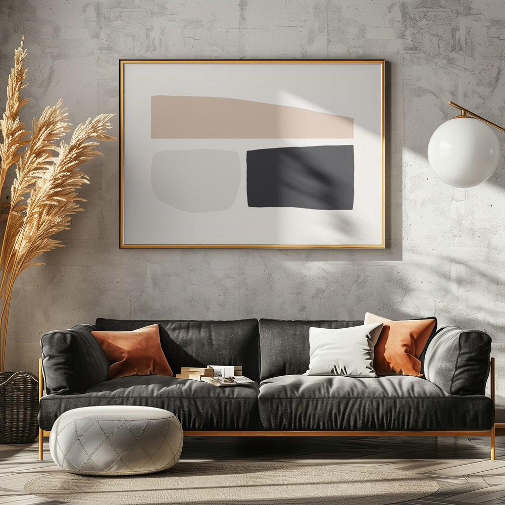 Geometric Shapes In Neutral Tones | Canvas