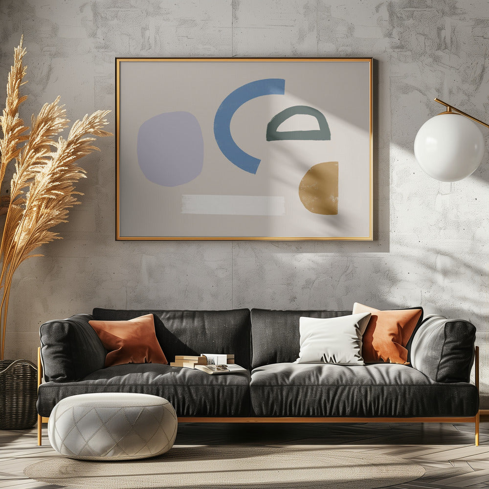 Minimalistische vormen in gedempte kleuren | Canvas