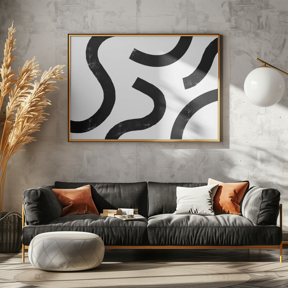 Monochrome curven | Canvas