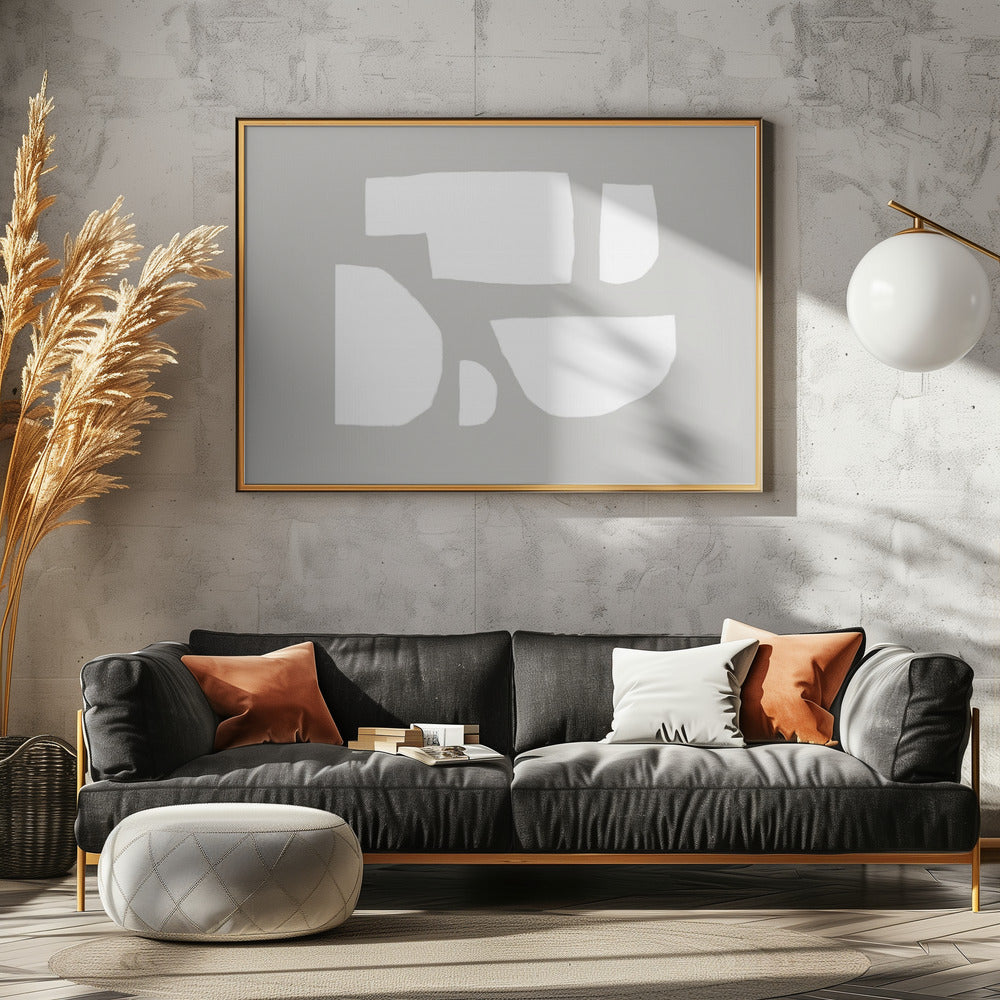Minimalistische witte vormen | Canvas