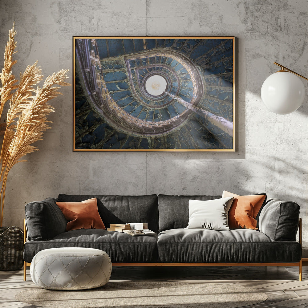 Blauwe trap | Canvas